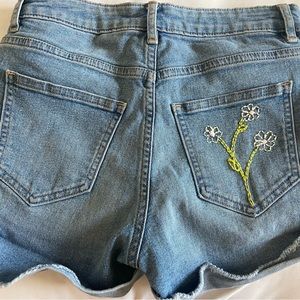 Embroidered H&M jean shorts